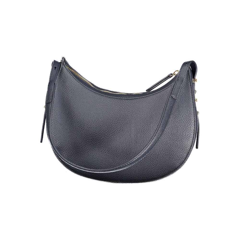 Blue Polyurethane Women Handbag