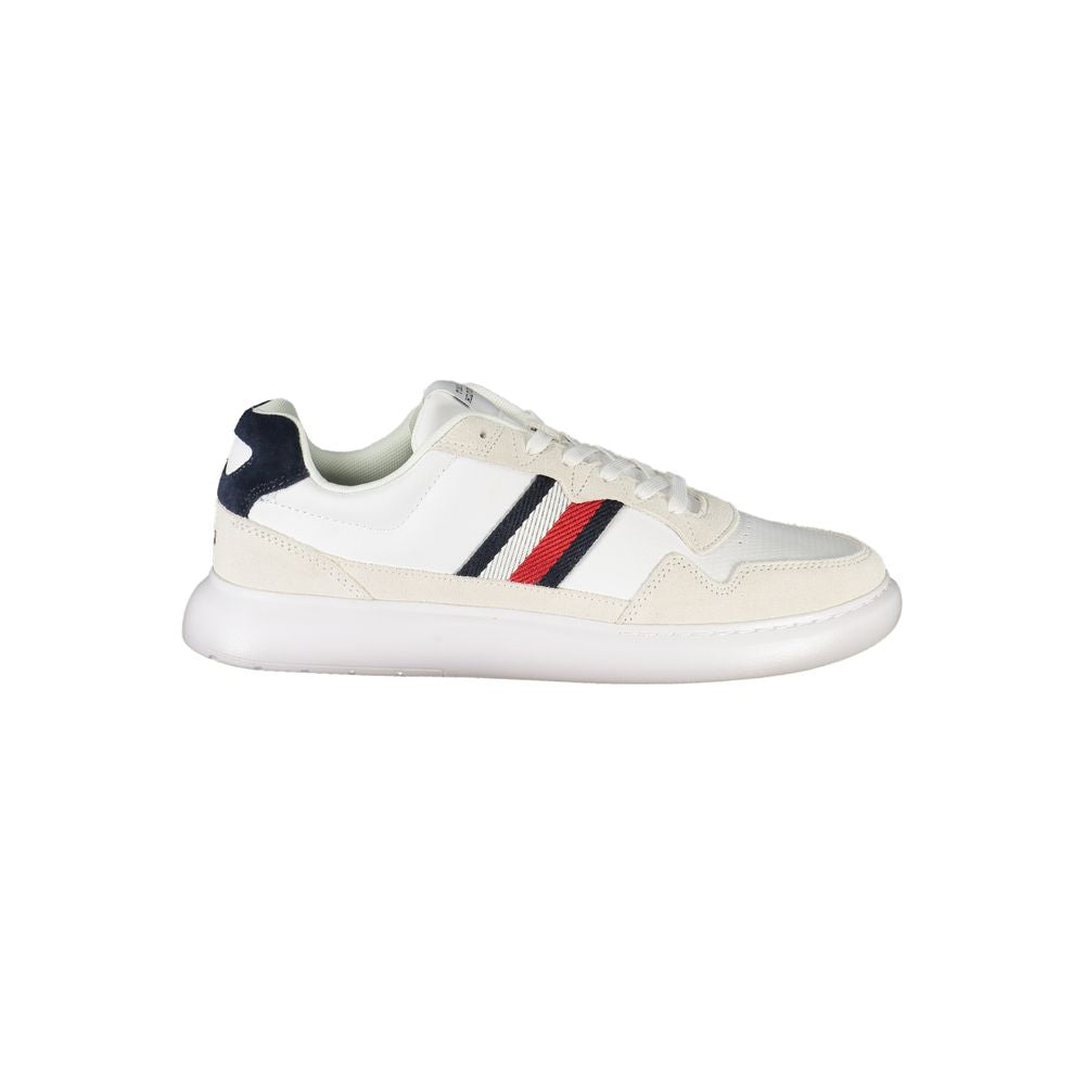 White Polyurethane Men Sneaker