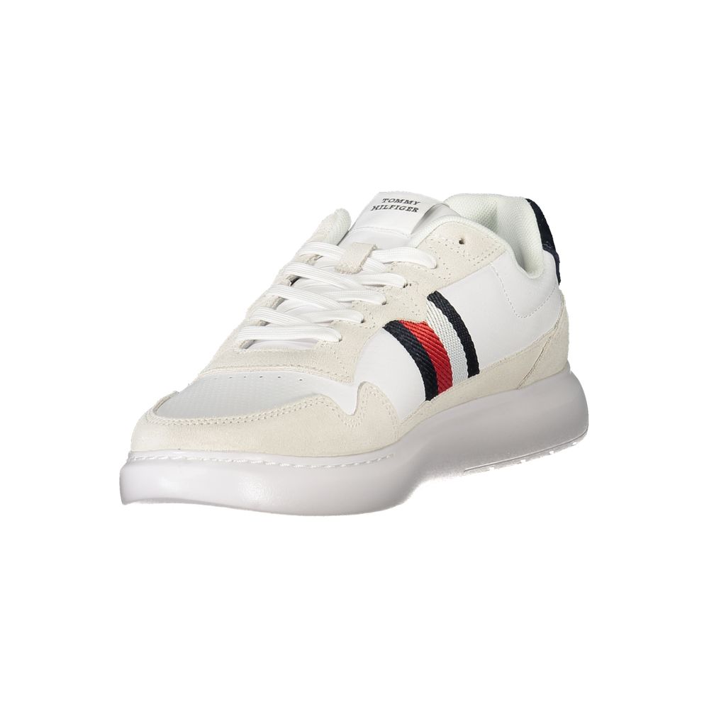 White Polyurethane Men Sneaker