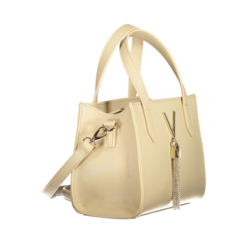 Beige Polyethylene Women Handbag