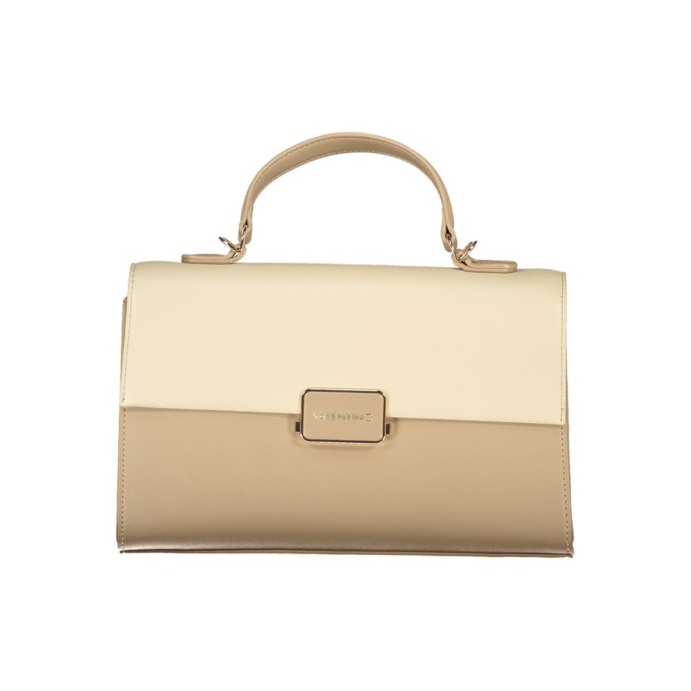 Beige Polyurethane Women Handbag