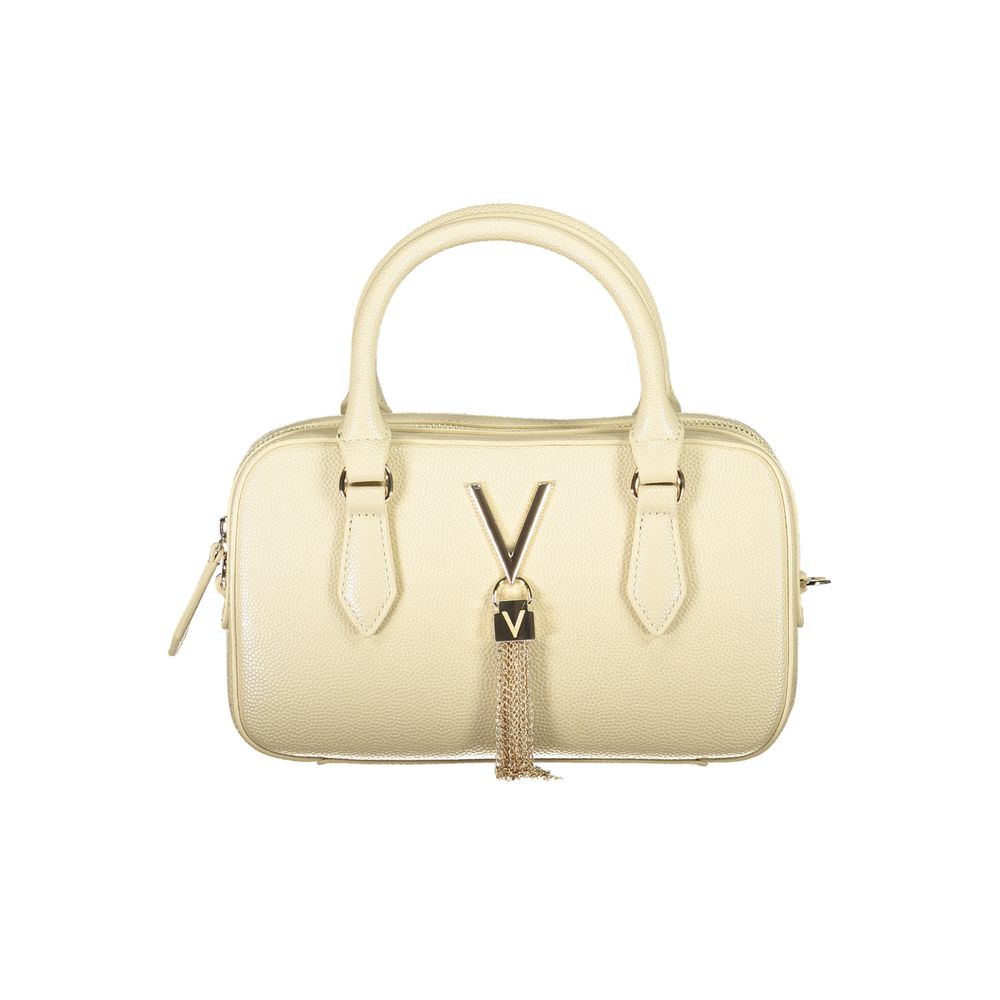 Beige Polyurethane Women Handbag