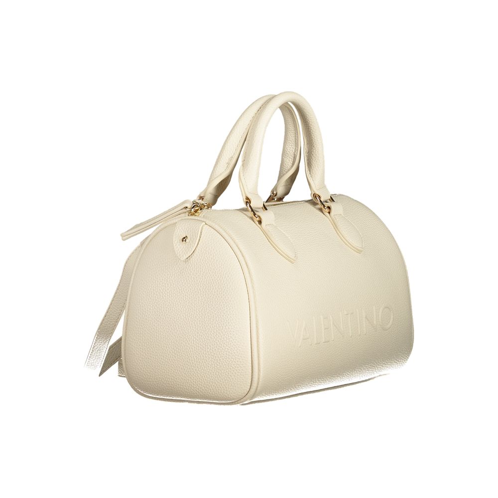 Beige Polyurethane Women Handbag