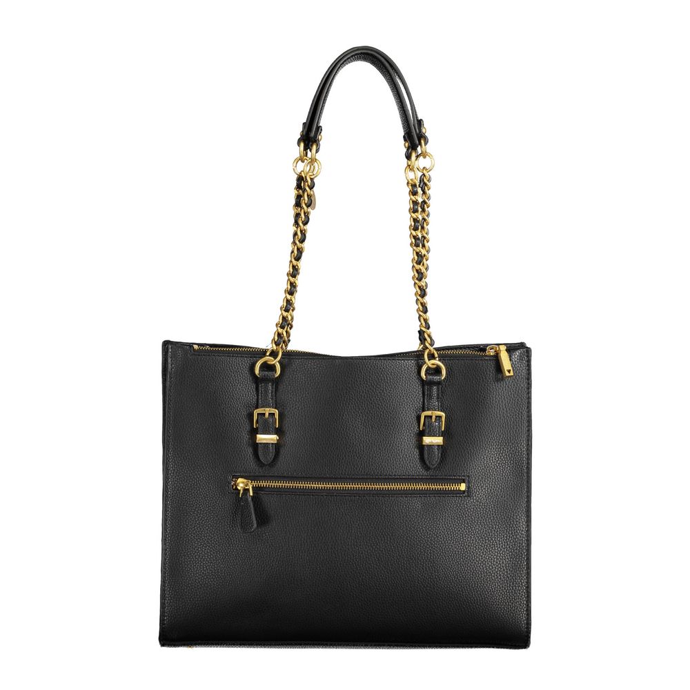 Black Polyurethane Women Handbag