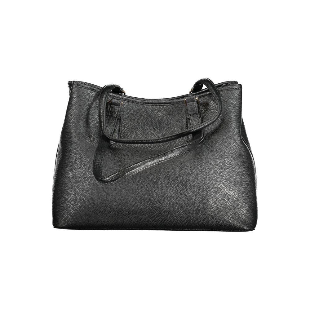 Black Polyurethane Women Handbag