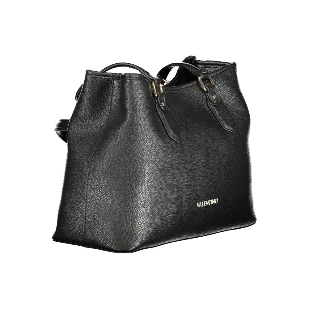 Black Polyurethane Women Handbag
