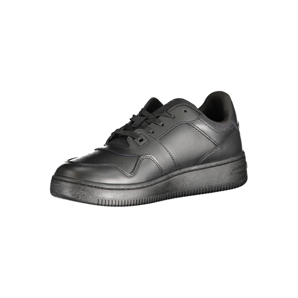 Black Leather Women Sneaker