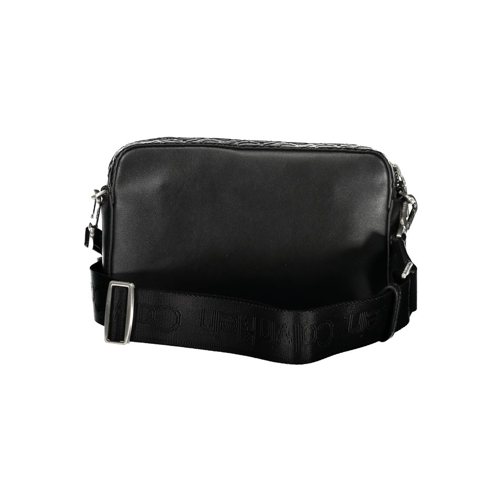 Black Polyurethane Women's Shoulder Bag