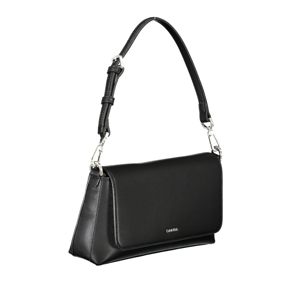 Black Polyester Women Handbag