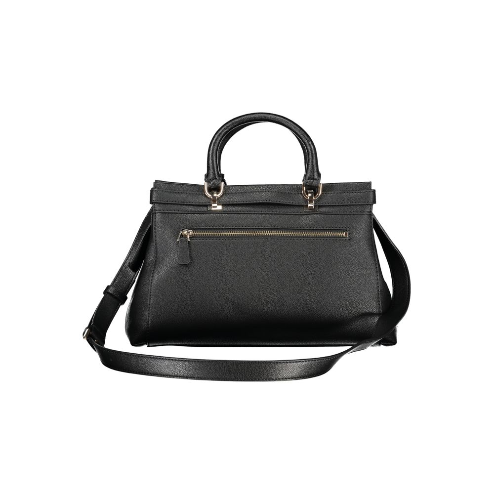 Black Polyurethane Women Handbag