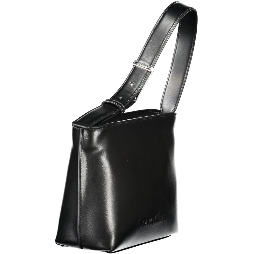 Black Polyester Woman Shoulder Bag