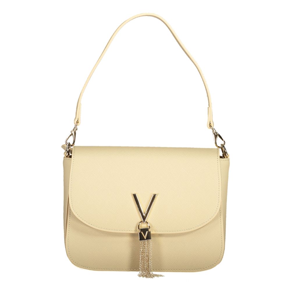 Beige Polyurethane Women Handbag