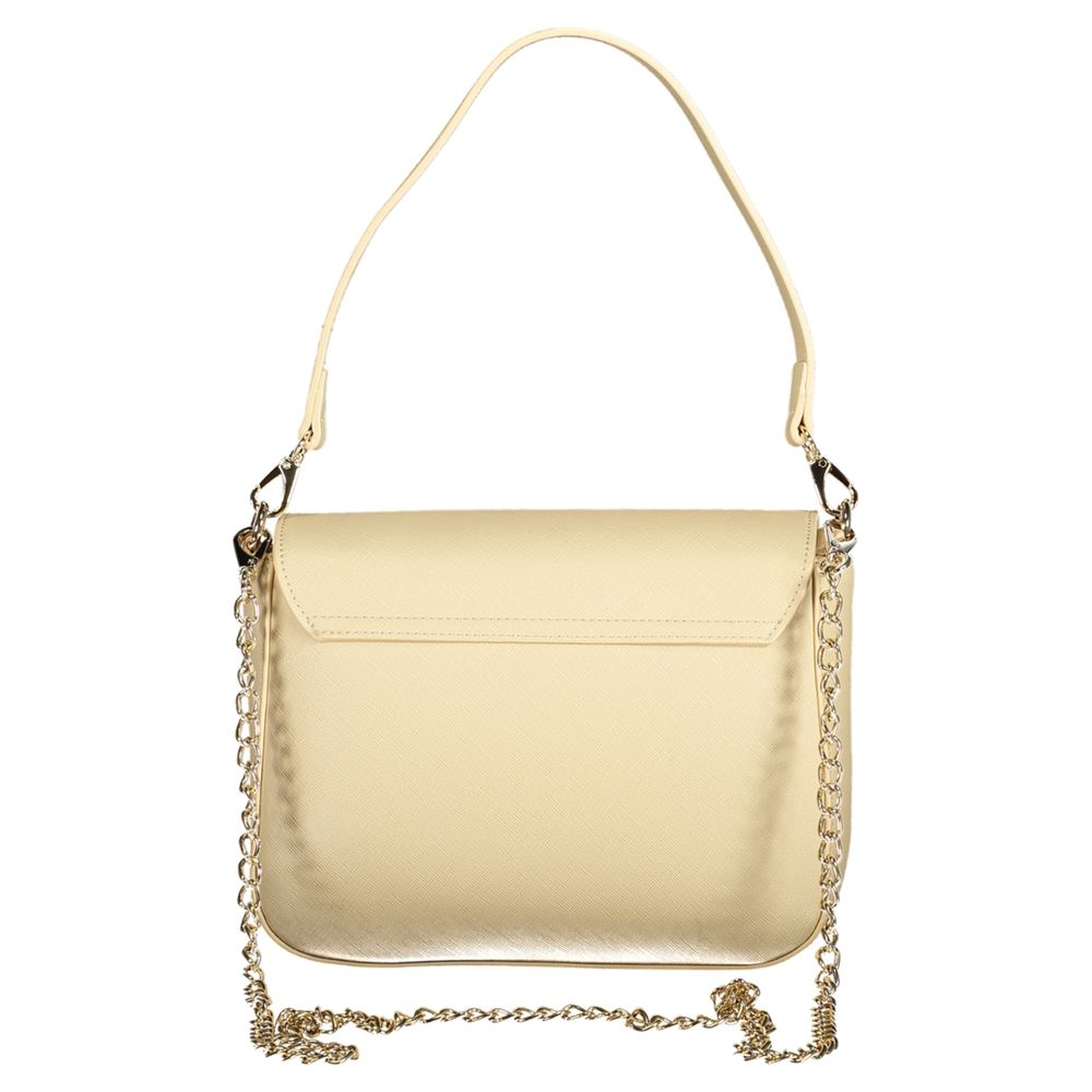 Beige Polyurethane Women Handbag