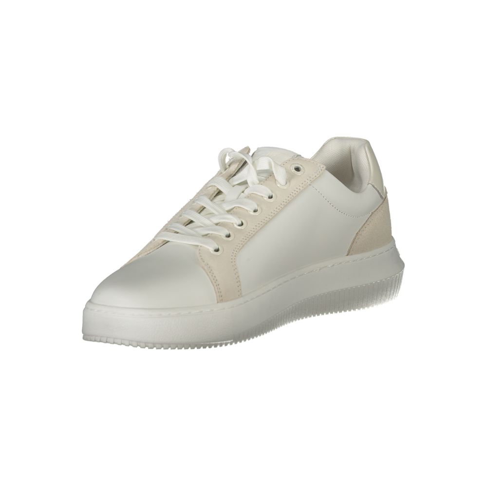 White Polyurethane Men Sneaker