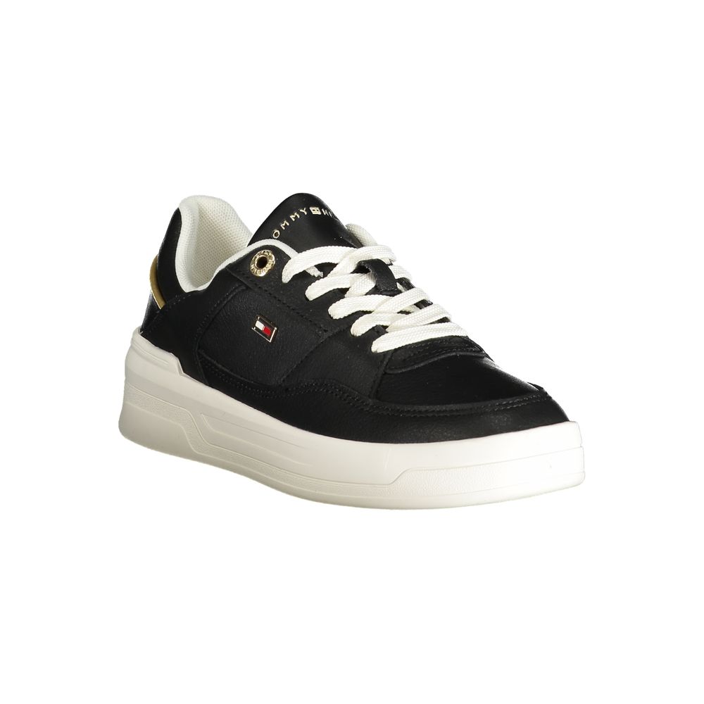 Black Polyurethane Women Sneaker