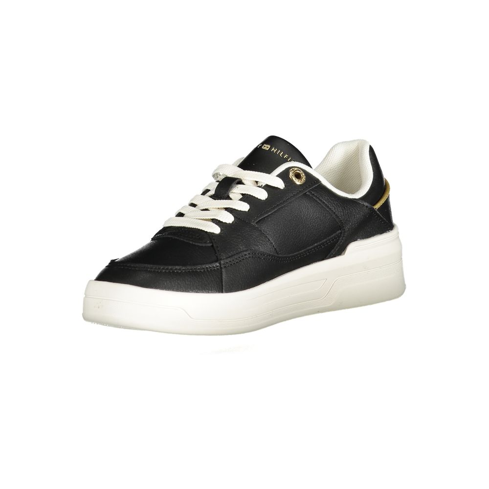 Black Polyurethane Women Sneaker