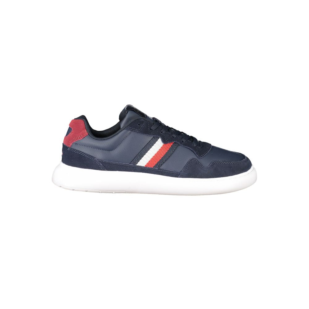 Blue Polyurethane Men Sneaker