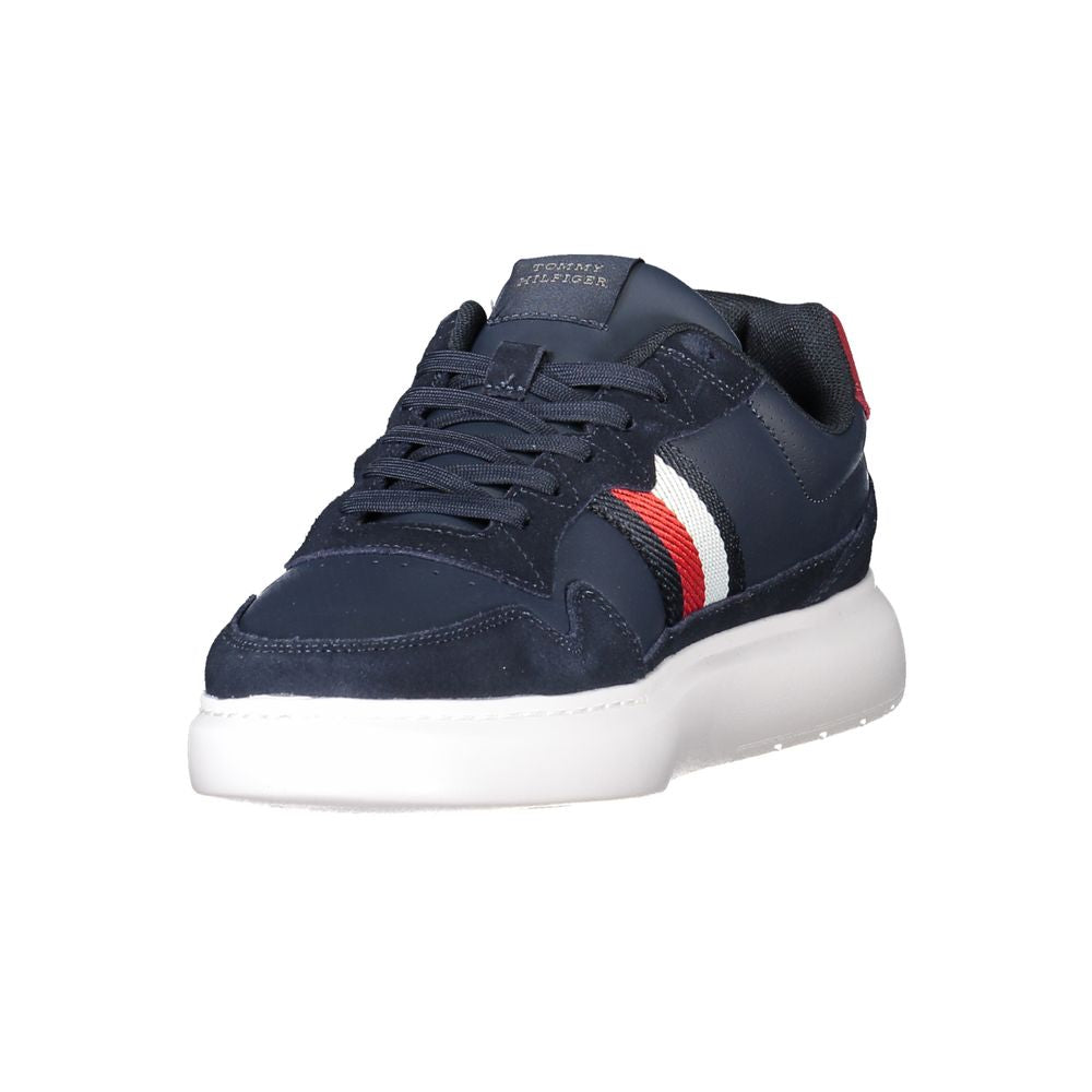 Blue Polyurethane Men Sneaker