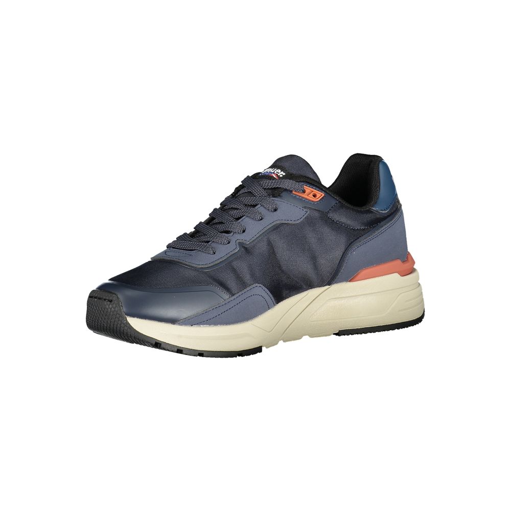Blue Polyurethane Men Sneaker