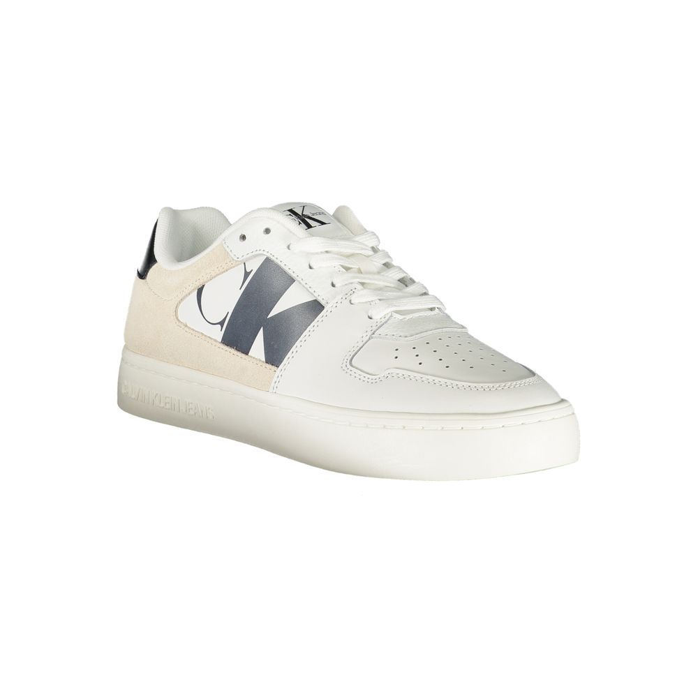 White Polyurethane Women Sneaker