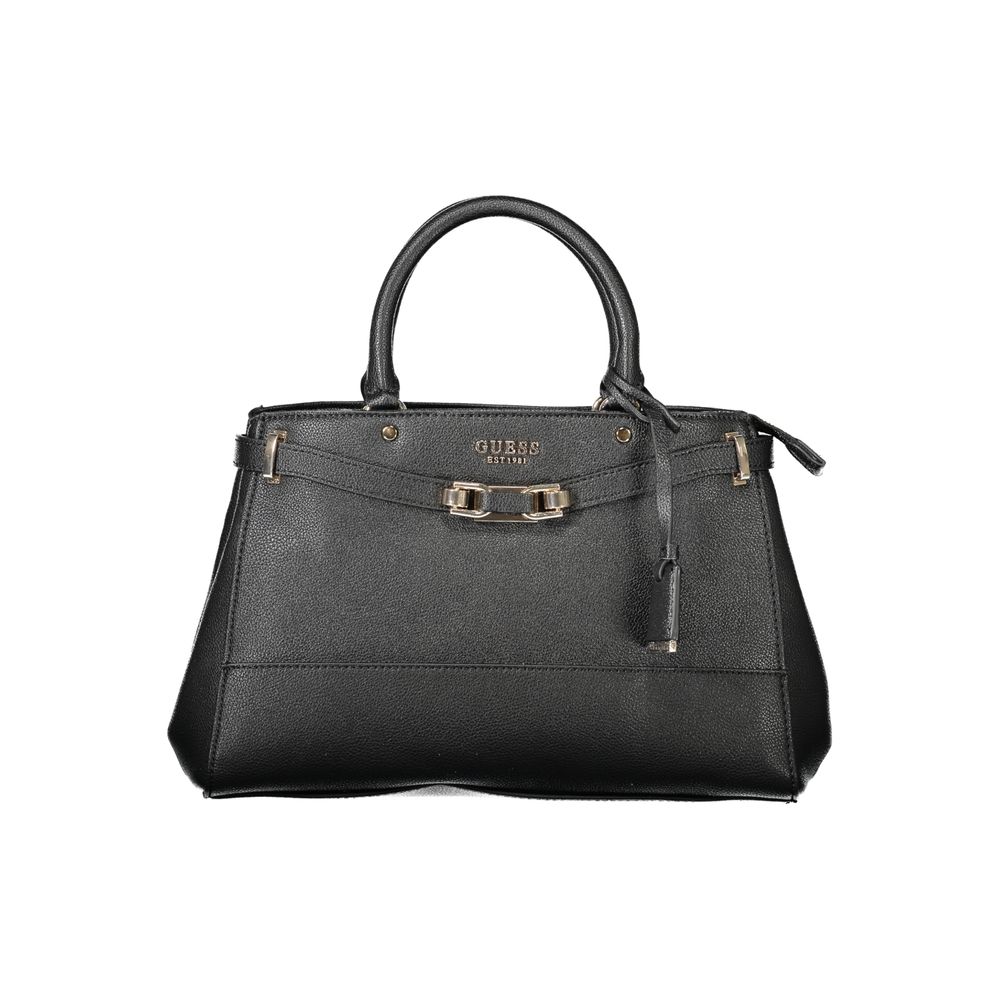 Black Polyurethane Women Handbag