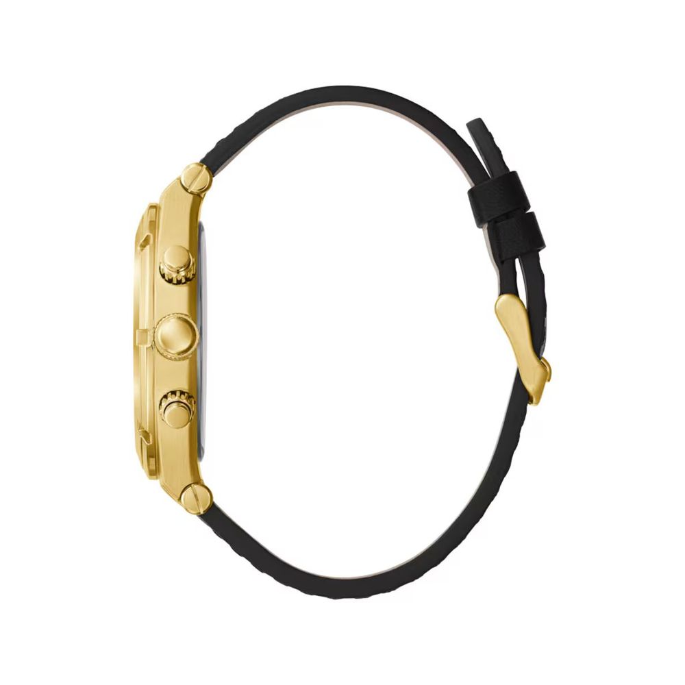 Black Leather Dress Watch