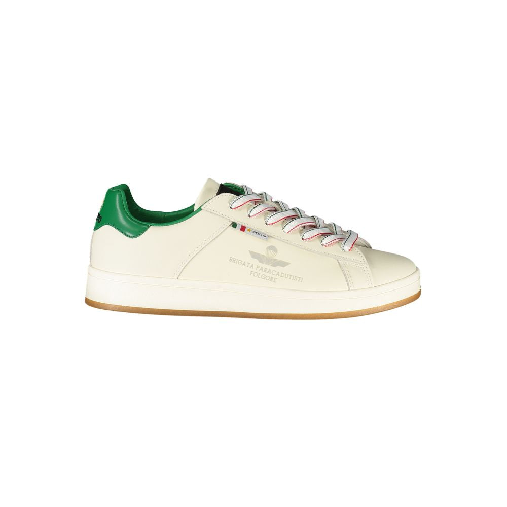 White Polyurethane Men Sneaker