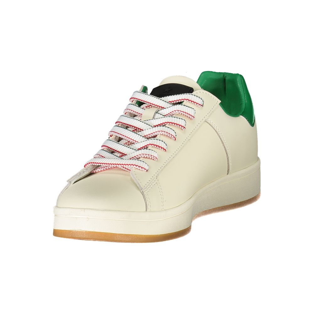White Polyurethane Men Sneaker