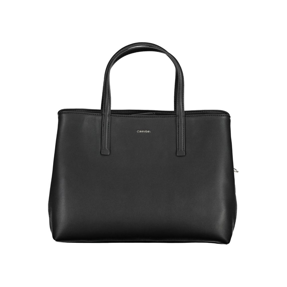Black Polyester Women Handbag