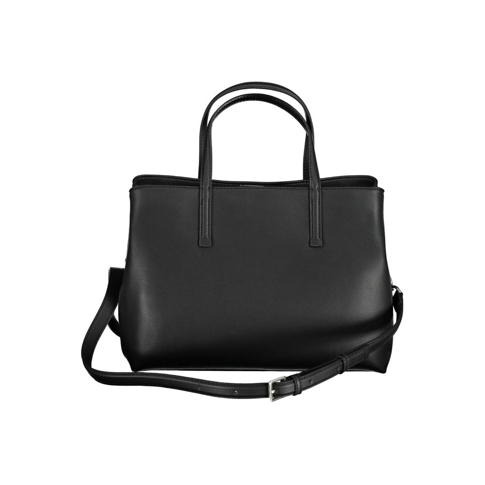 Black Polyester Women Handbag