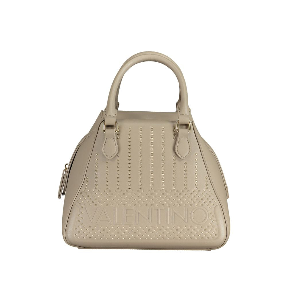 Beige Polyurethane Women Handbag