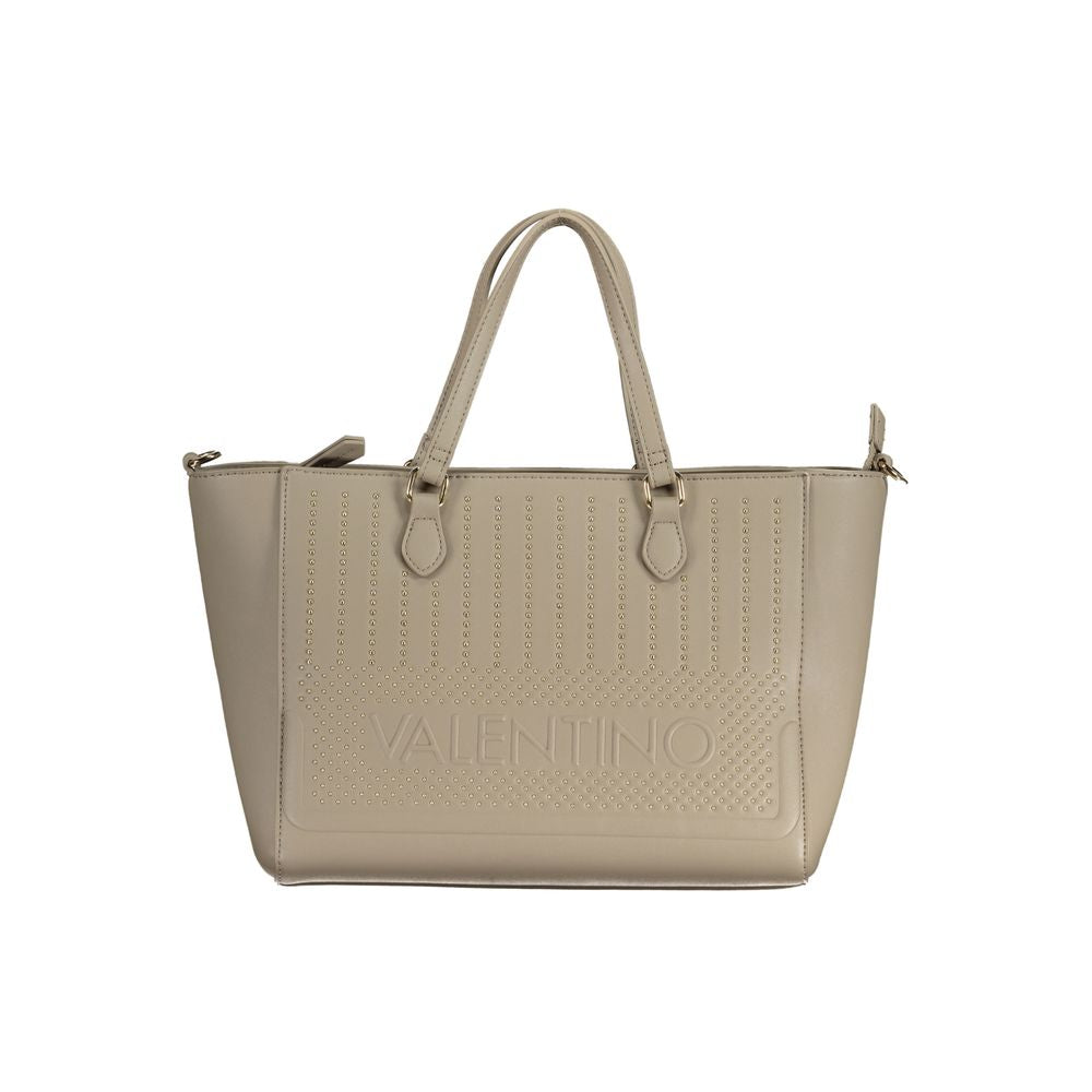 Beige Polyurethane Women Handbag