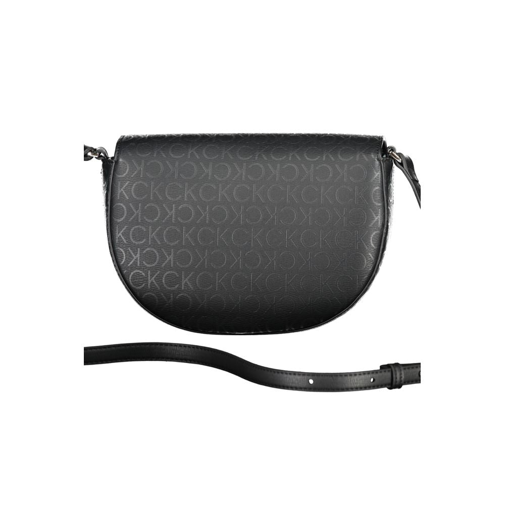 Black Polyurethane Women Shoulder Bag