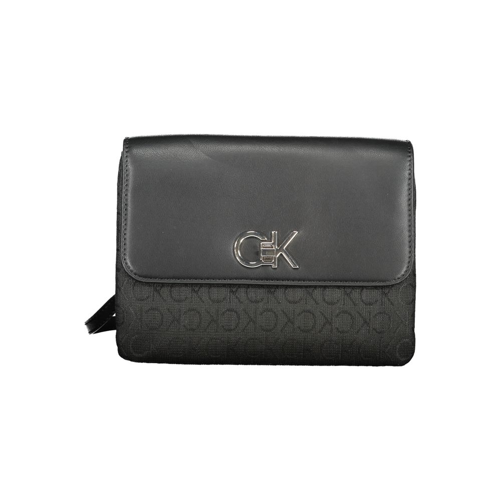 Black Polyester Women Handbag