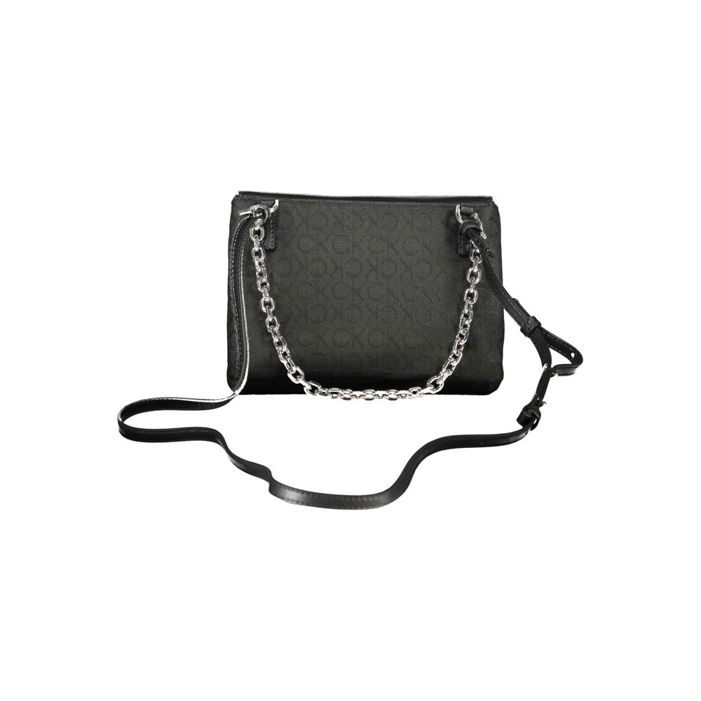 Black Polyester Women Handbag