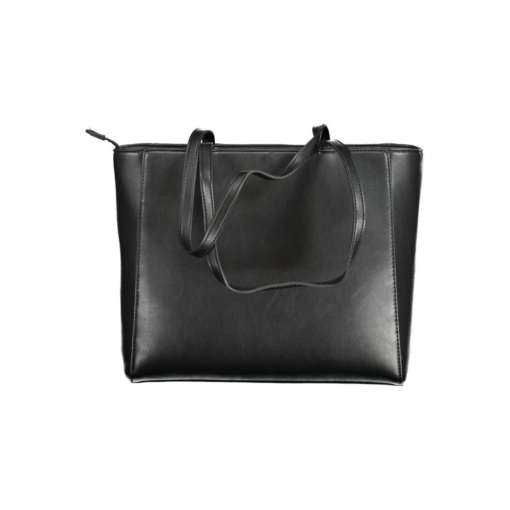 Black Polyurethane Women Shoulder Bag