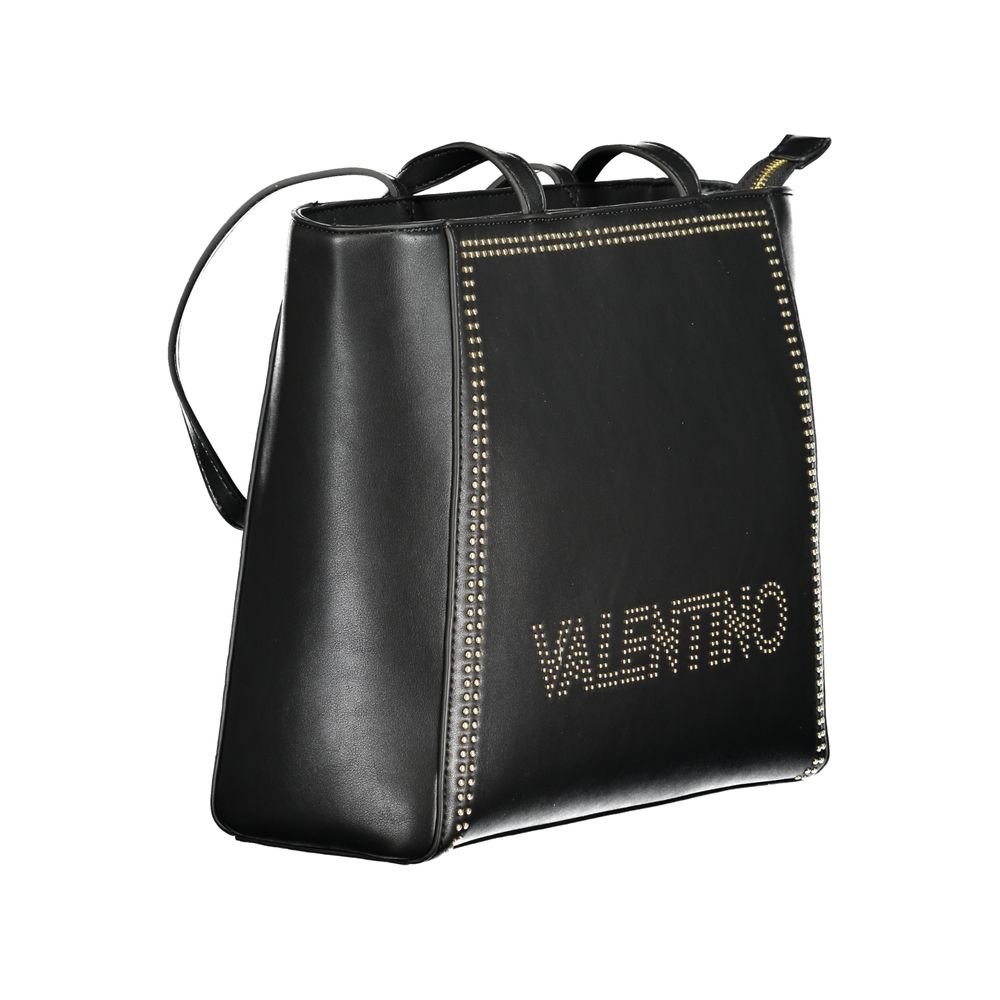 Black Polyurethane Women Shoulder Bag