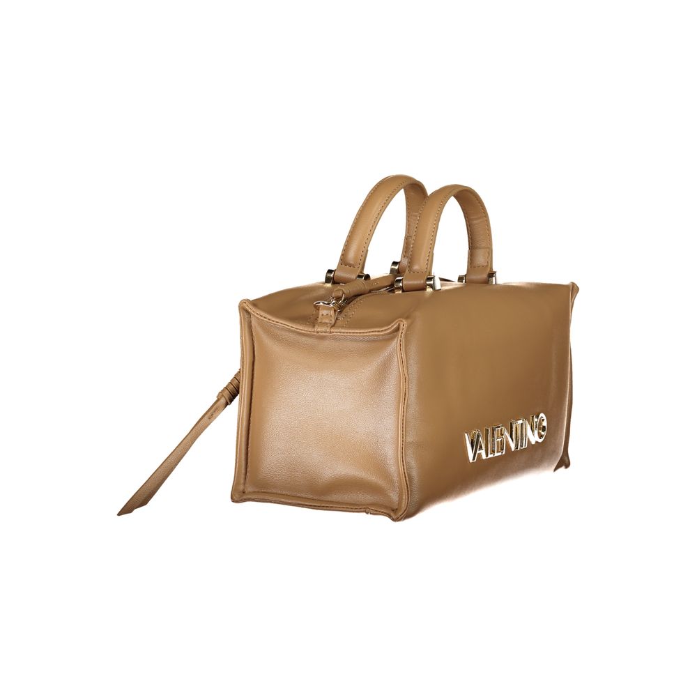 Beige Polyurethane Women Handbag