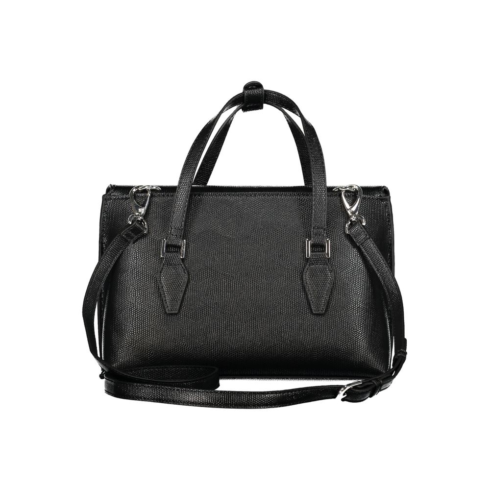 Black Polyurethane Women Handbag