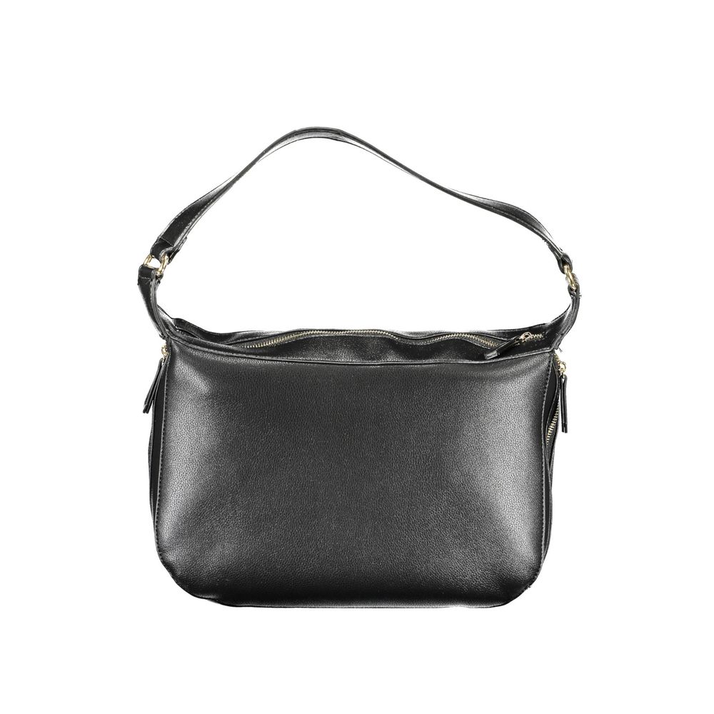 Black Polyurethane Women Handbag