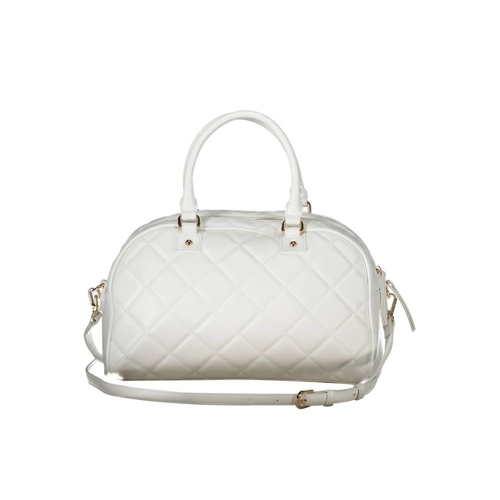 Bianco Polyurethane Women Handbag