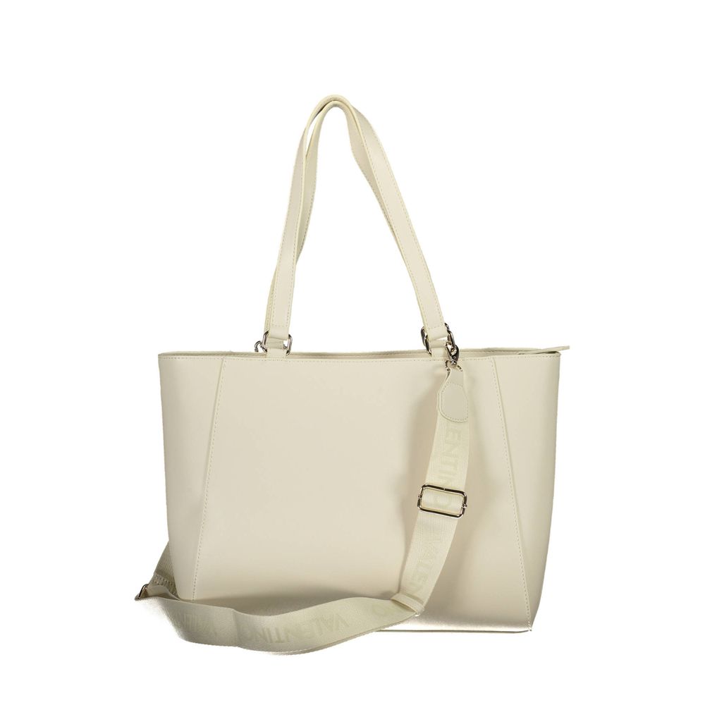 Beige Polyurethane Women Handbag