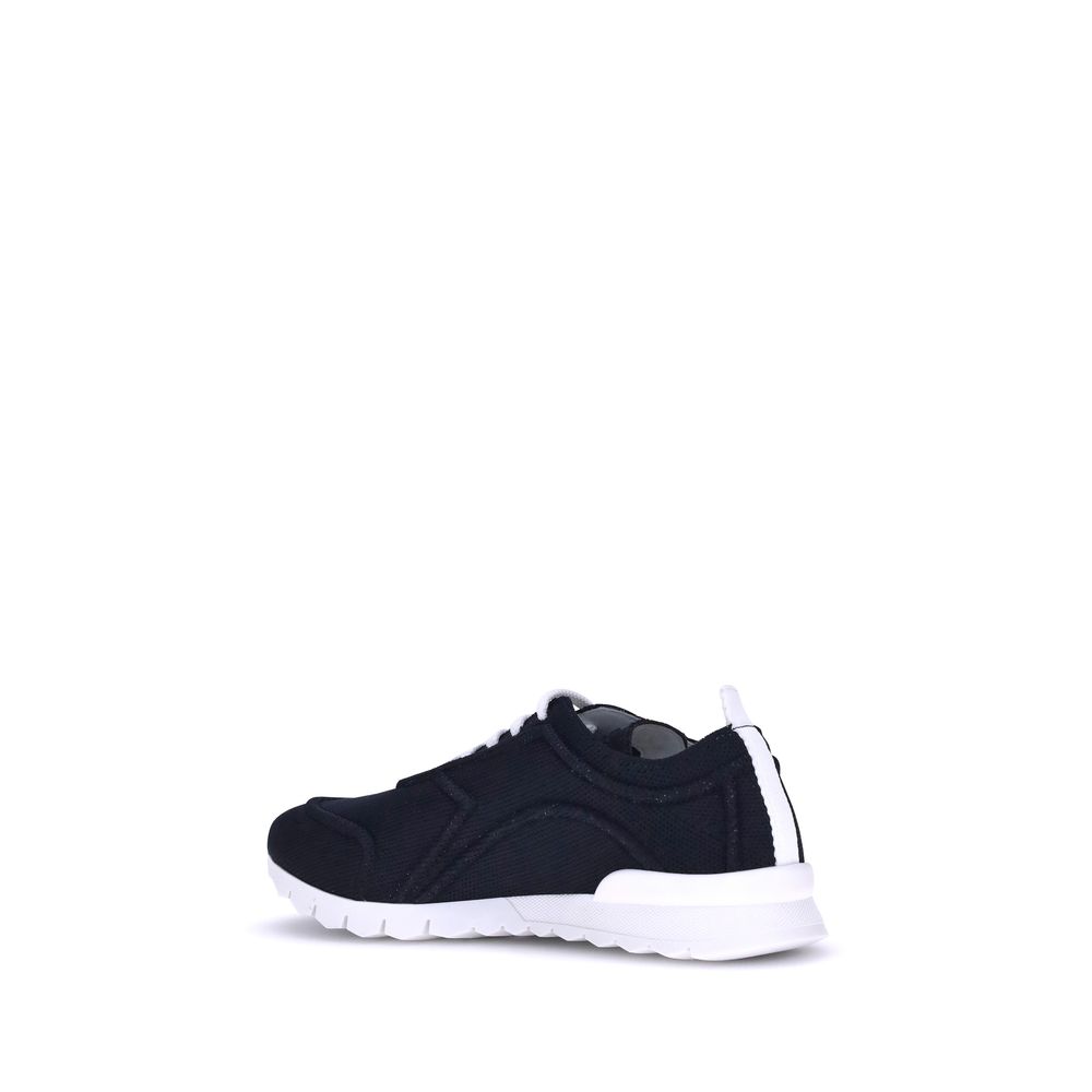 Black Cotton Athletic Sneakers