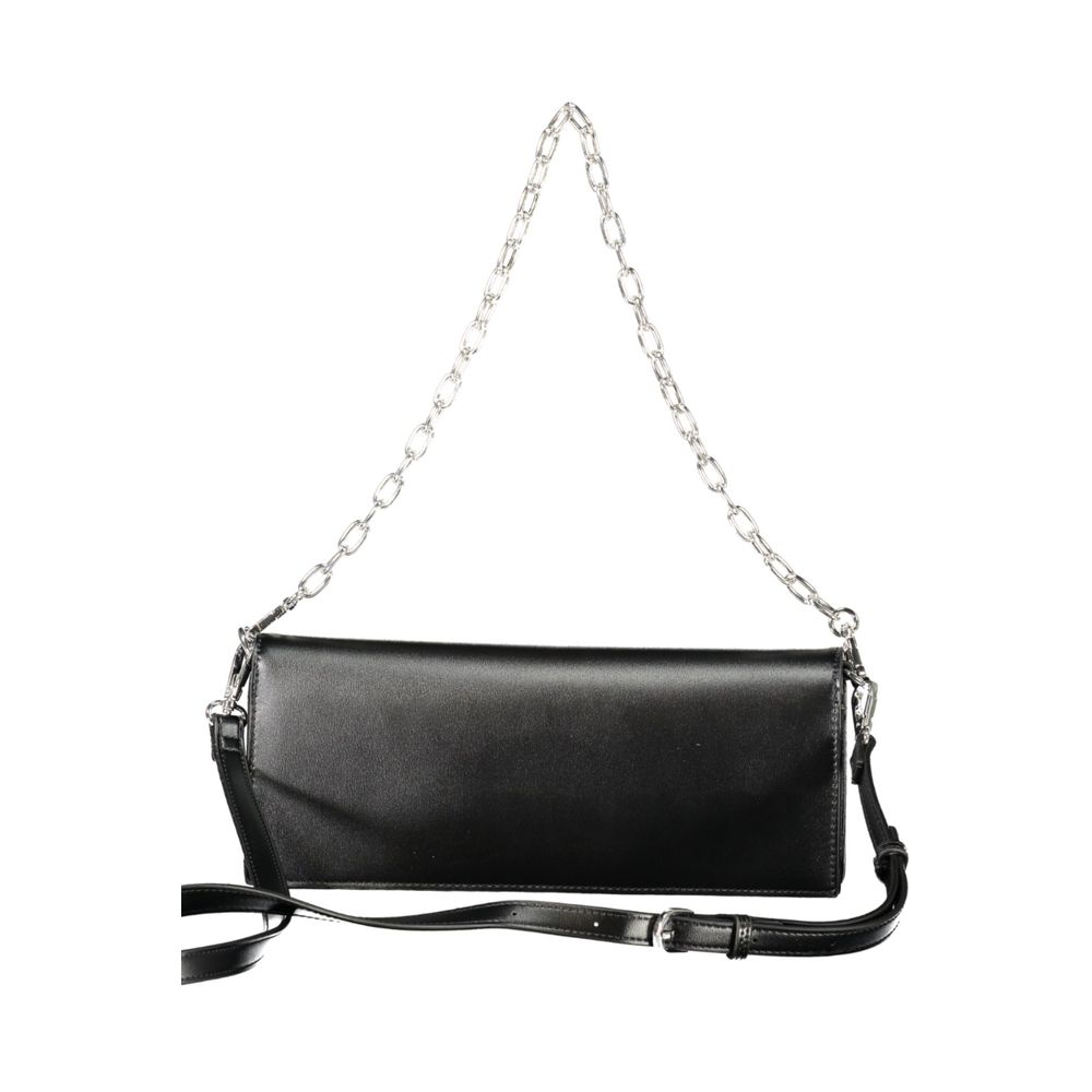 Black Polyurethane Women Handbag