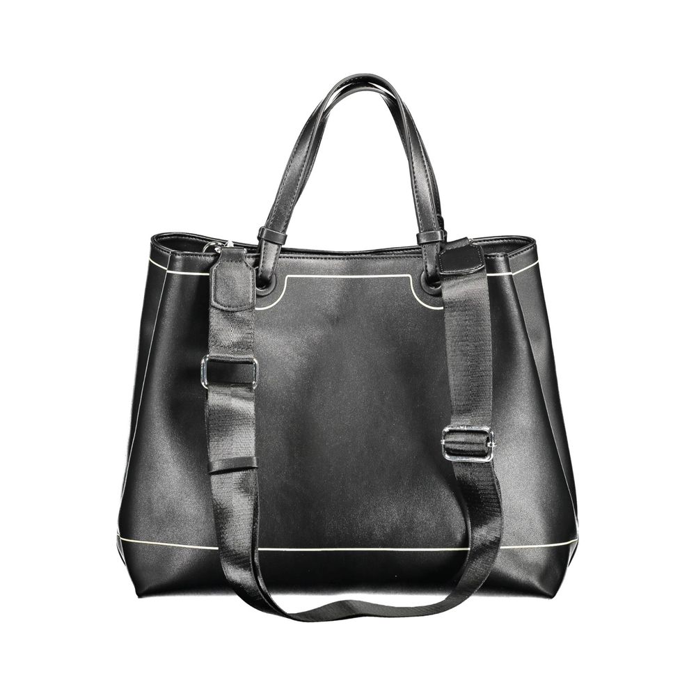 Black Polyurethane Women Handbag