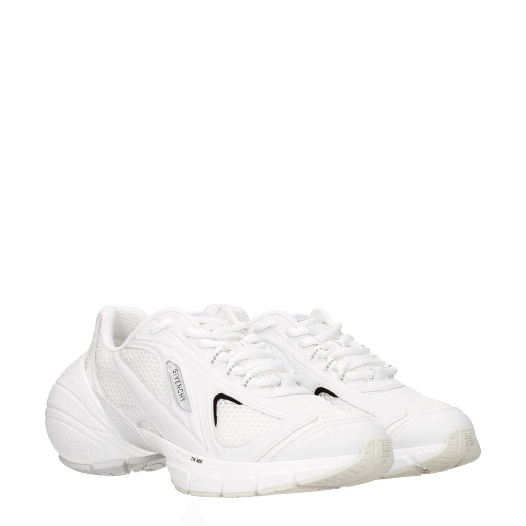White Fabric Athletic Sneakers