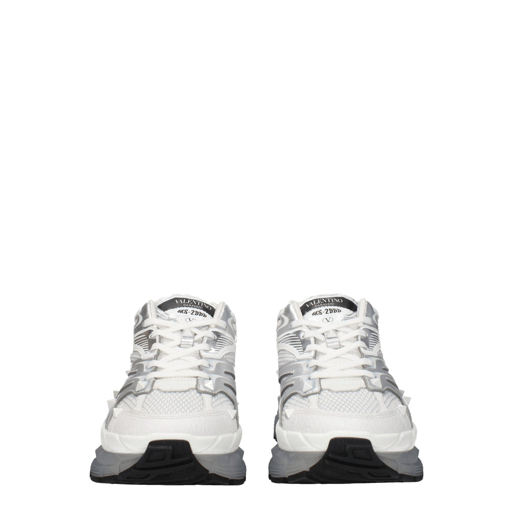White Fabric Athletic Sneakers