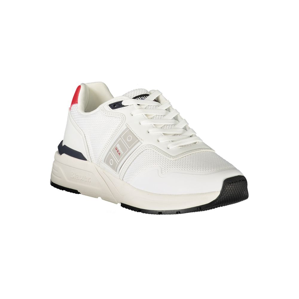 White Polyester Men's Sneaker