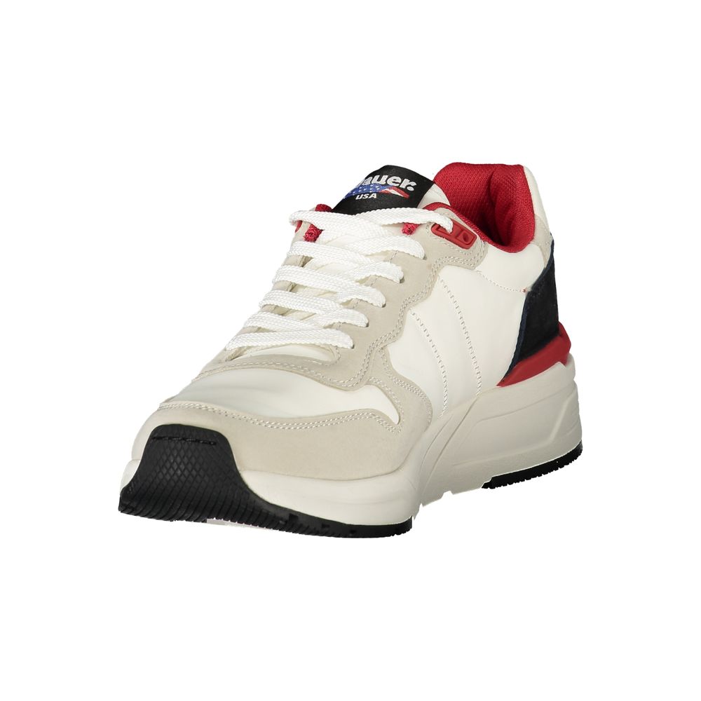 White Polyurethane Men Sneaker