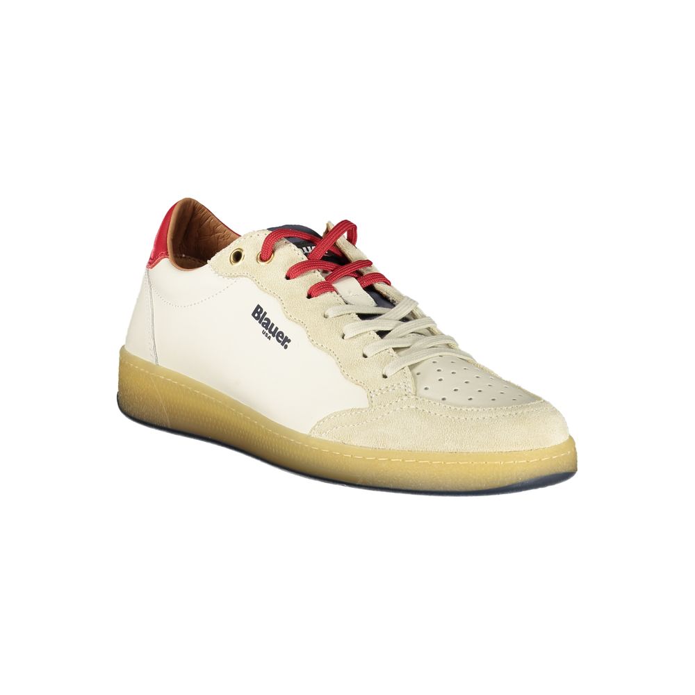White Polyurethane Men Sneaker